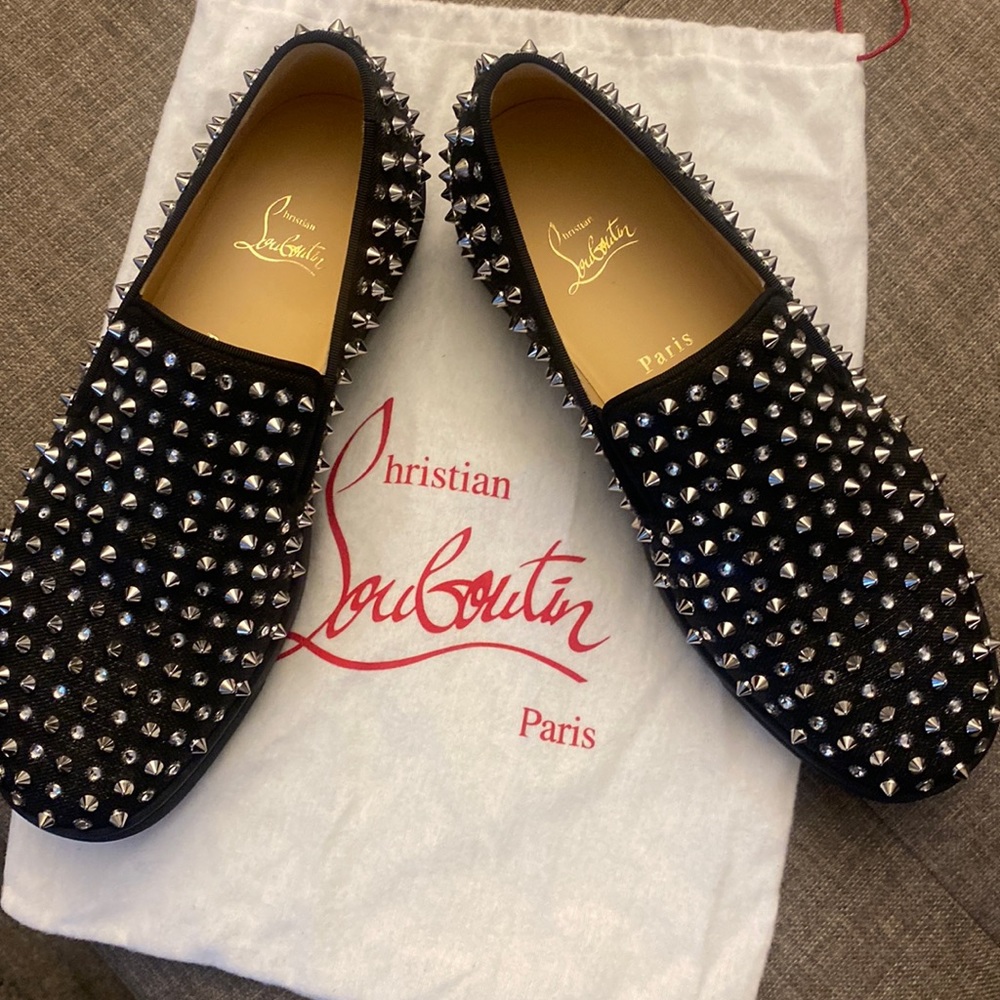 Christian Louboutin spiked slip ons